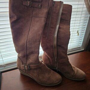 A2 knee high wedge boots